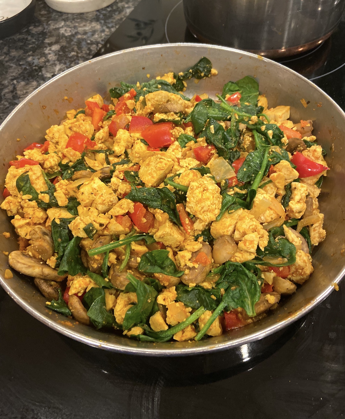 Spinach and Mushroom Tofu Scramble